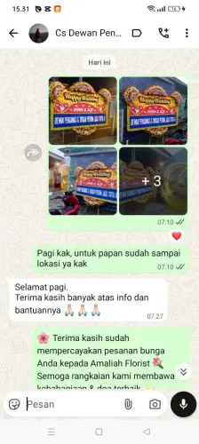 Testimonial Papan Bunga Pernikahan citorek tengah