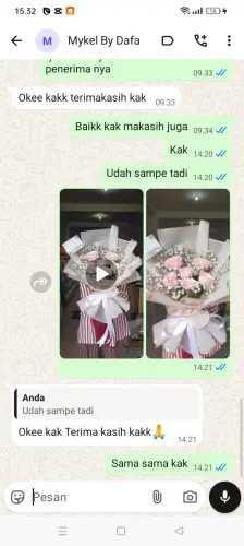 Testimonial Buket Bunga citorek tengah