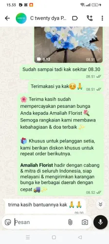 Testimonial Standing Flower citorek tengah