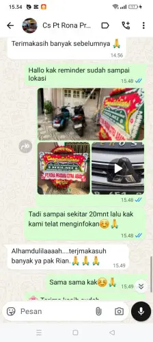 Testimonial Papan Bunga citorek tengah